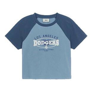 MLB官方 KARINA同款女款复古胶片百搭短款撞色T恤25夏季新款TSV08