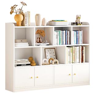 儿童书架落地置物架储物书柜客厅家用柜子实木书房一体靠墙收纳柜