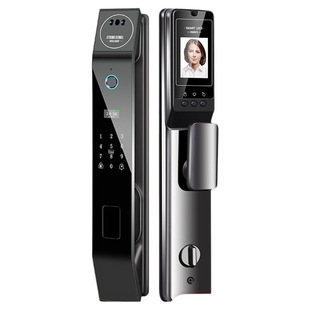指纹锁智能门锁密码锁家用防盗门猫眼电子门锁IC卡全自动监控电池