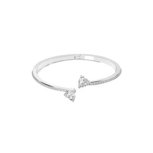 施华洛世奇Mesmera Attract开口手镯心心相伴女仿水晶手环配饰