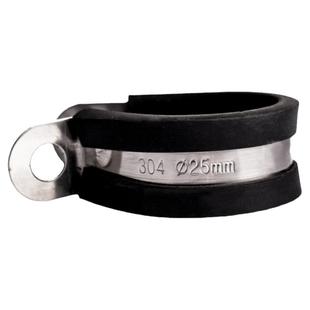 R型304不锈钢连胶条卡箍减震橡胶抱箍管卡绝缘线夹电缆线固定喉箍