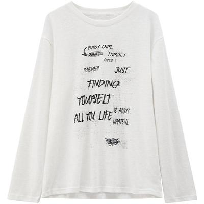 LAGOGO手绘字母印花慵懒宽松T恤