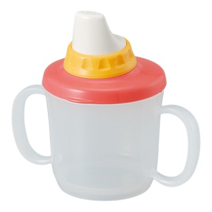inomata日本进口儿童饮水杯双耳杯食品级外带便携鸭嘴杯塑料230ml