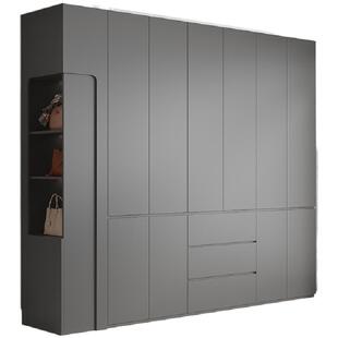 新款免拉手ENF级衣柜实木定制到顶分段式卧室家用现代简约大衣橱