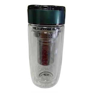 2025新款高档龙网双节网鹅蛋杯双层加厚玻璃杯茶水分离泡茶杯定制