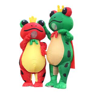 网红青蛙人偶服装成人穿行走卡通玩偶服充气服圣诞节搞怪活动演出