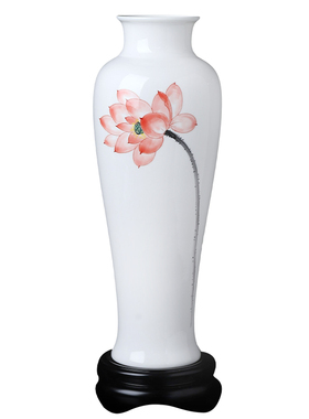 庄晓明德化白瓷荷花瓶收藏送礼