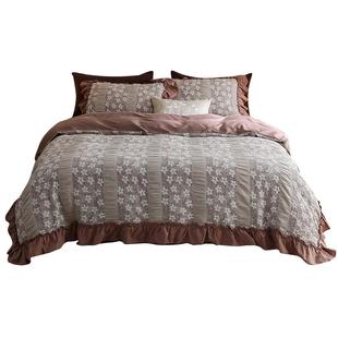 果点家纺【25秋冬新品】全棉色织提花四件套软棉透气床品法式洛伊