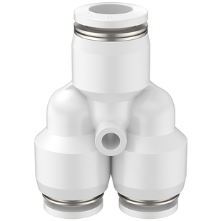 气动快速接头气管Y型三通不锈钢快插PY6/8/10/12-8变径PW塑料快接