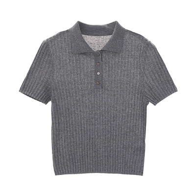 iammix27夏短袖POLO领套头针织衫