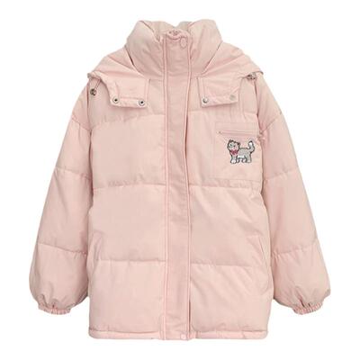 日系可爱猫咪连帽棉服外套女