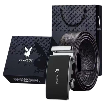 花花公子皮带自动扣男士腰带商务潮流青年中年休闲裤带西装百搭款