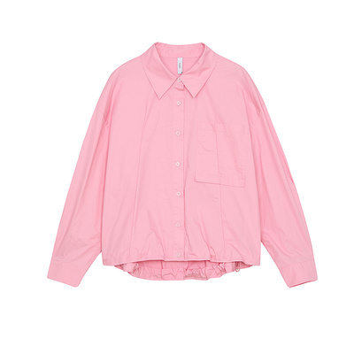 【SANI新品】粉色抽绳长袖衬衫