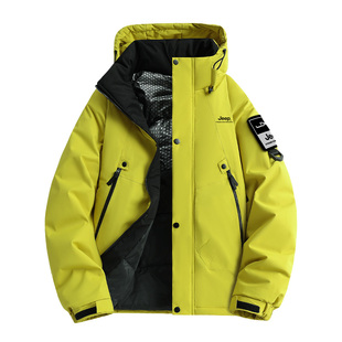 JEEP/吉普新款防风保暖棉服外套男女款连帽户外工装休闲棉衣夹克