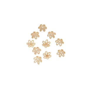 14K包金保色花托镂空珠托珠帽diy手工手串链项链珍珠宝石圆珠配件