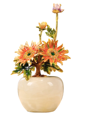 新中式珐琅彩向日葵摆件