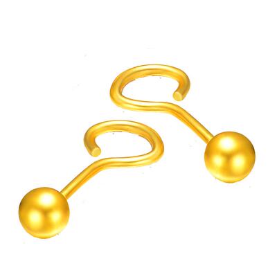 赛菲尔足金999.9光球小豆豆耳环