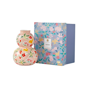 JOYYE卓艺釉下手绘故宫文创陶瓷花器摆件高档送礼新中式花瓶礼盒