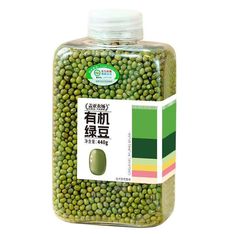 【高品质】盖亚农场有机绿豆440g可发豆芽沙糯农家脱皮绿豆粥新货