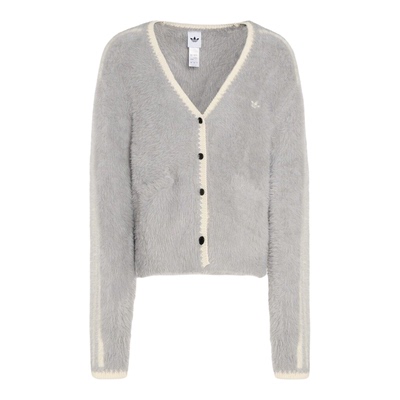 阿迪达斯三叶草2026春新年款女子毛绒毛衣开衫外套KT3170 KT3171