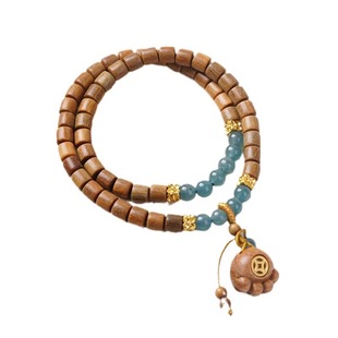 绿檀木桶珠DIY喵钱爪款手链民族风木制男女首饰文玩念珠手串配饰