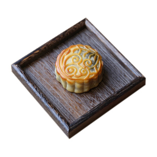 日式烧桐木小茶盘 实木托盘 小号正方形盘/果盘/茶托(出口日本)