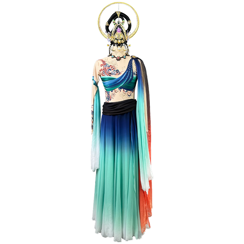 敦煌舞蹈服演出服一眼千年飛天古