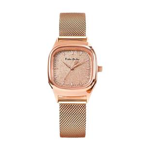 fidodido七喜小子满天星手表女款轻奢编织表带小众气质小方块腕表