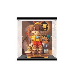 未及匹诺曹童话镇积木亚克力展示盒 高清透明防尘罩子手办收纳盒