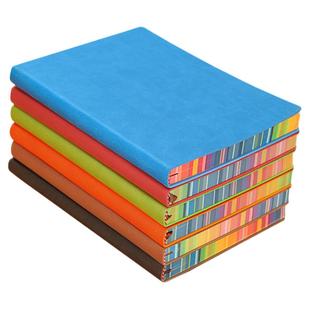 日韩16开笔记本子加厚大本子B5小清新简约大学生考研A5创意记事本16k大号软皮面商务工作日记本定制LOGO