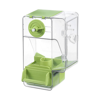 鹦鹉自动喂食器谷壳分离专用防撒溅鸟食盒大容量蔬菜架小鸟下料器