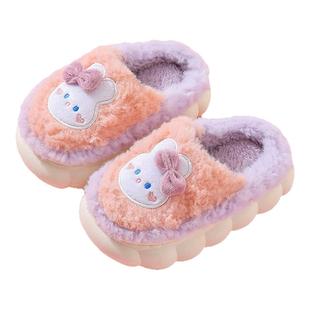 儿童棉拖鞋女童冬季2025新款防滑毛拖鞋女宝宝室内拖鞋家居棉拖冬