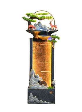 现代简约水幕墙流水摆件装饰