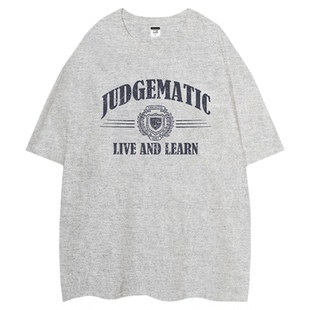 逆爱池骋田栩宁同款高级感灰色短袖T恤男女美式潮流情侣上衣服夏