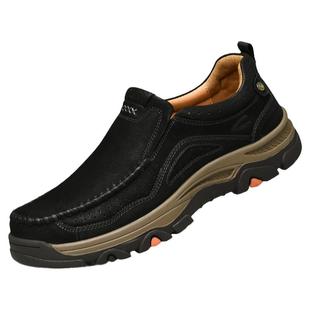 德国骆驼动感男秋冬季软底百搭真皮皮鞋男士一脚蹬乐福休闲鞋潮