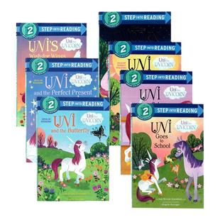 独角兽系列7册 英文原版 Uni the Unicorn 美国兰登分级阅读2阶儿童读物 首次过夜/去学校/烤蛋糕/带来春天/蝴蝶/礼物性格习惯养成