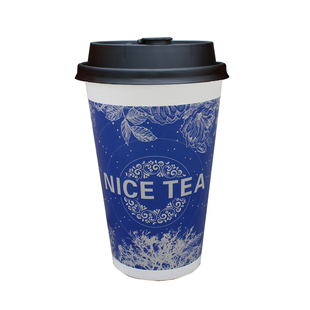 加厚奶茶纸杯一次性带盖 500/700ml双淋膜咖啡热饮纸杯奶茶店专用