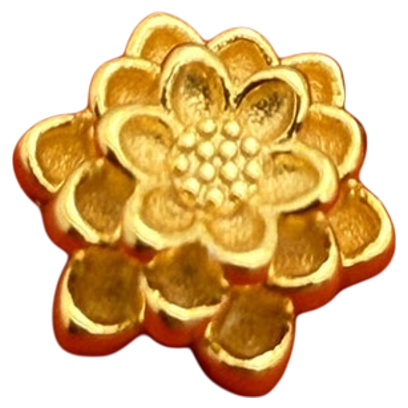 S925纯银镀金横穿多层莲花隔珠