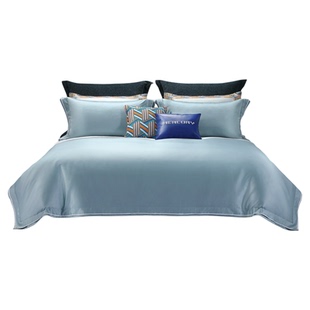 水星家纺200S双股长绒棉四件套纱线贡缎套件全棉床单被套轻奢床品