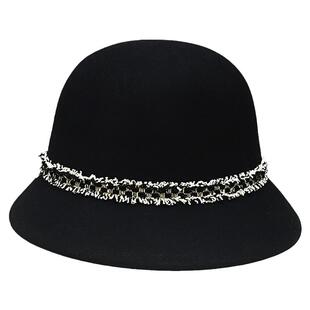 清仓不tui小香风格圆顶渔夫帽女显脸小名媛气质韩版时尚经典盆帽