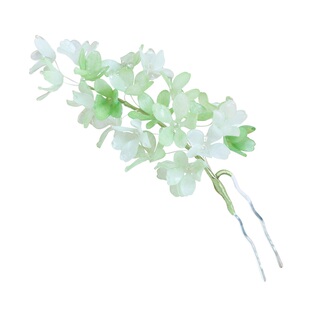 翠响 热缩花簪团花发簪古风新中式发钗步摇古风汉服U型簪绿头饰女