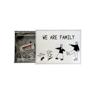 定制一家四口奶油风超薄弱电箱装饰画盖板信息箱wifi信号箱遮挡画