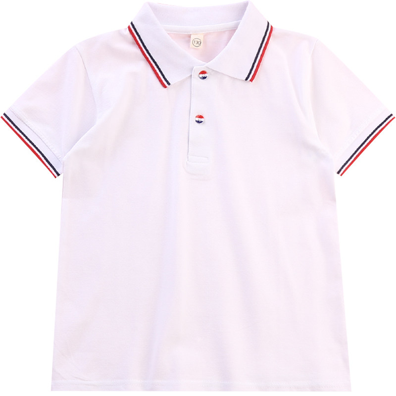 儿童校服短袖POLO衫夏季纯棉男女童彩扣款班服中大小半袖T恤