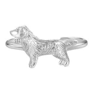 梵树For handmade-《小伙伴》925银 幸运狗狗戒指 可做尾戒