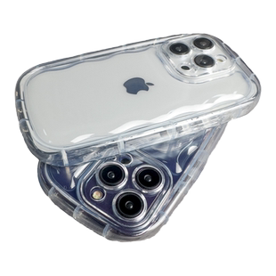 加厚透明气囊适用苹果17promax手机壳新款iPhone14pro硅胶防摔13全包15高级感plus小众12简约女por软11套ip16