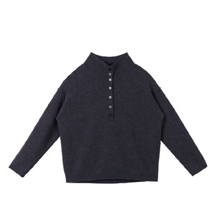 Jane express/简表达100%羊毛格雷系女士纯色针织衫上衣CMS62001