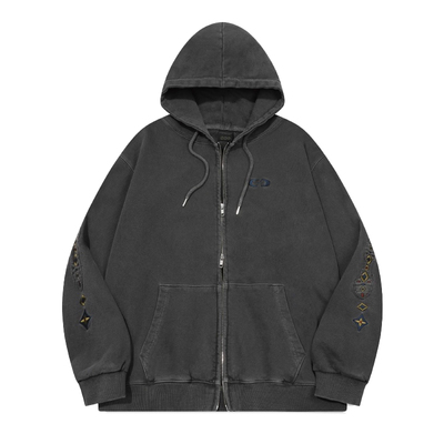 连帽卫衣设计感时尚打底衫拉链