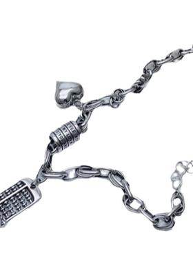 财源滚滚手链女时尚新款复古甜美爱心转运环算盘手环创意网红手饰