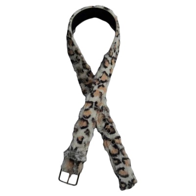 DFDGy2k豹纹绒毛腰带辣妹风