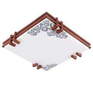 中式吸顶灯卧室新中式客厅中国风胡桃木复古茶室餐厅书房实木灯具